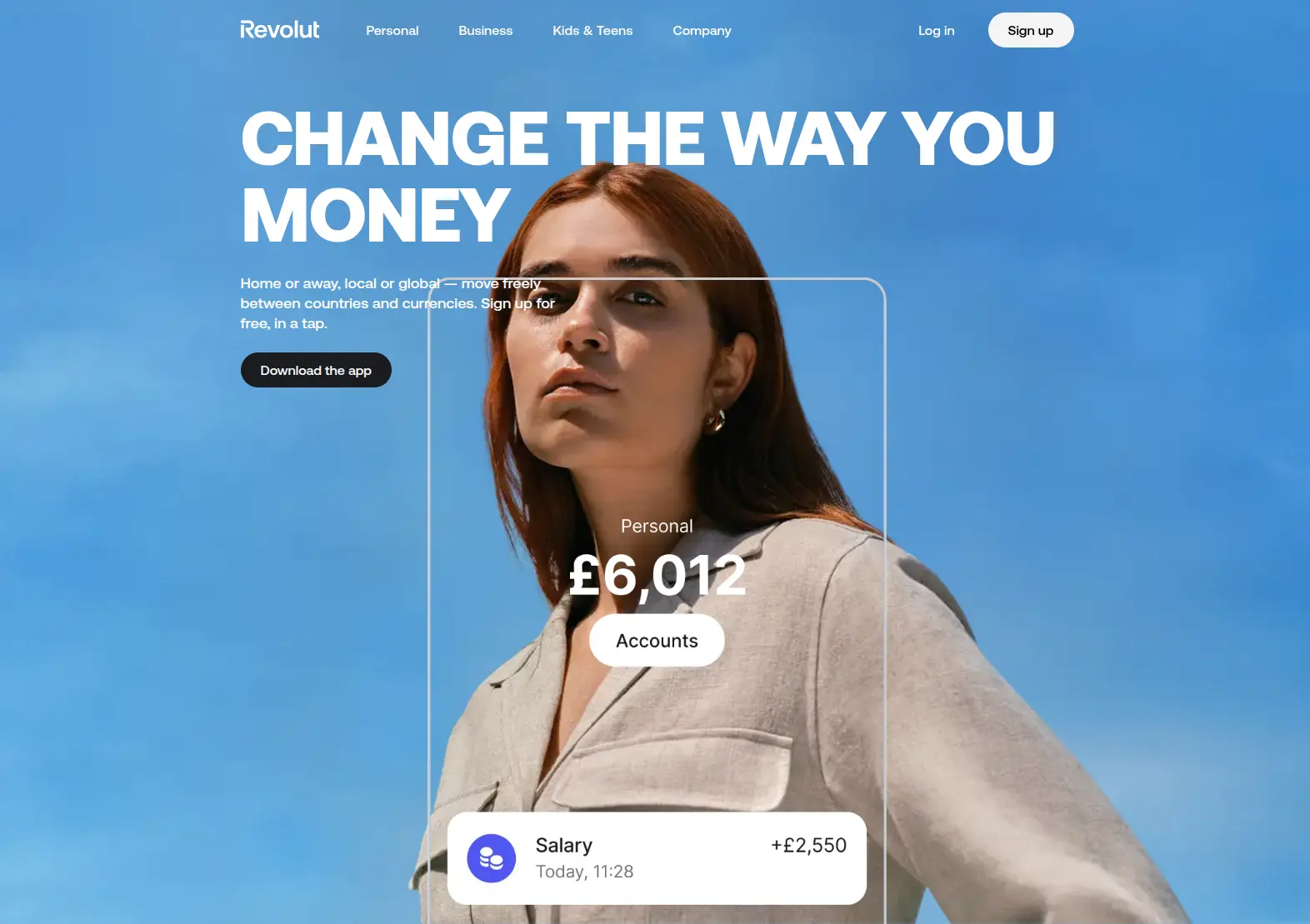Revolut 公式サイトのスクリーンショット